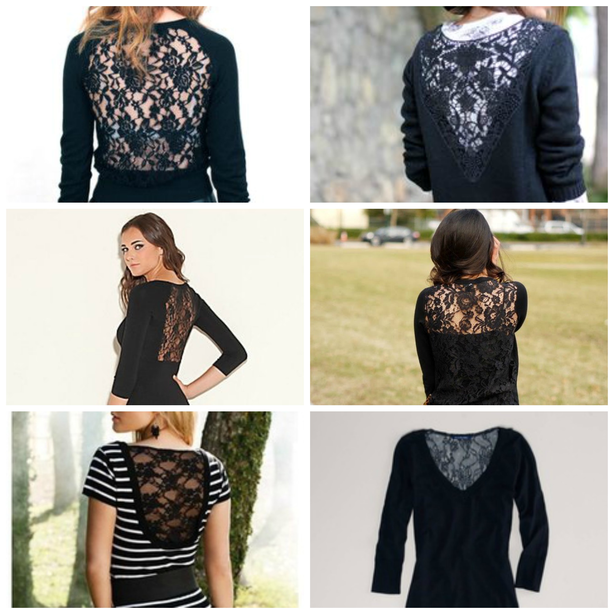 Sew: Lace Back Sweater Refashion {Inserting Lace into a Sweater DIY Tutorial}