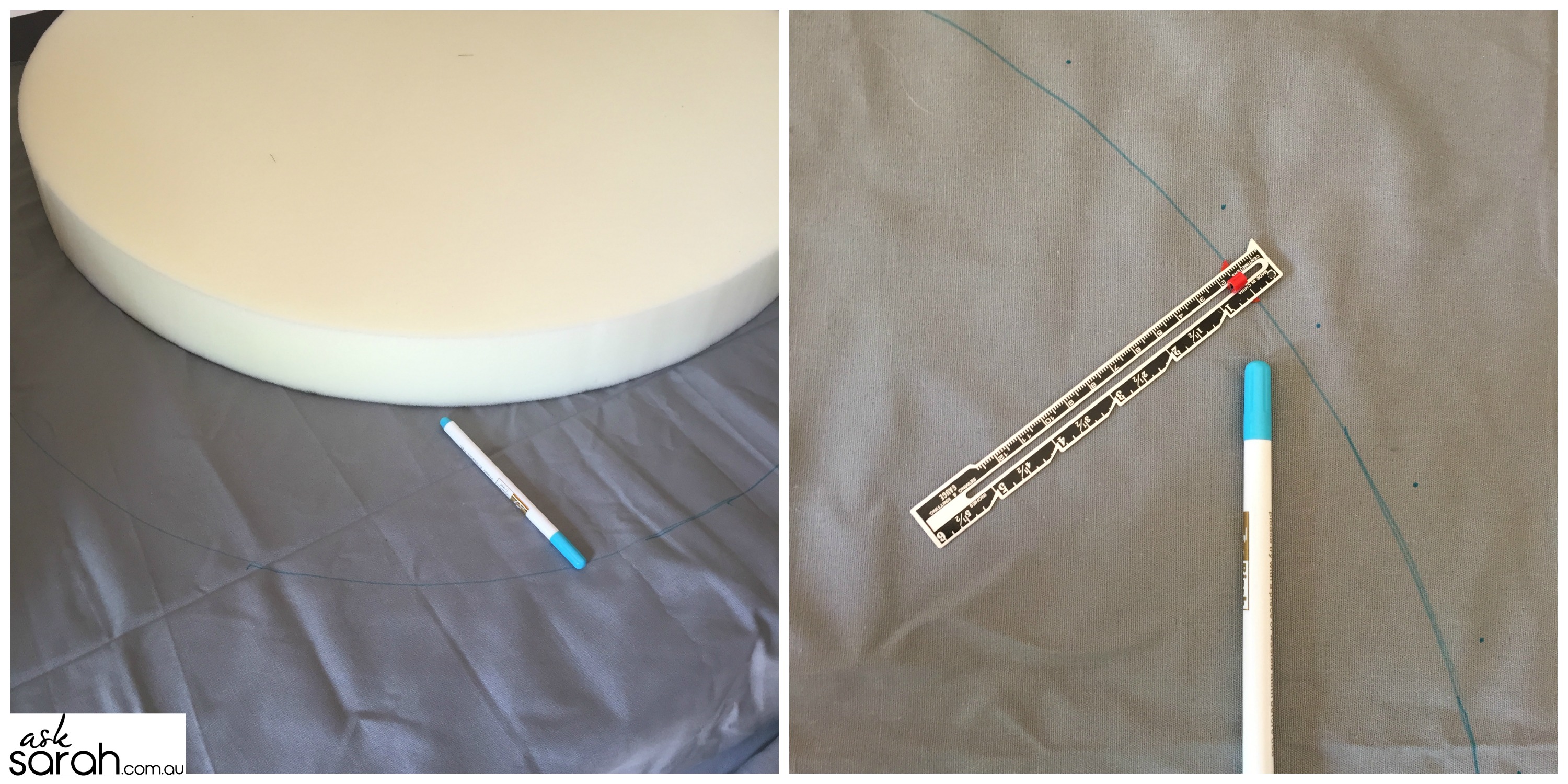 Sew Round Dog Bed or Floor Cushion Tutorial {Foam Filled w Side