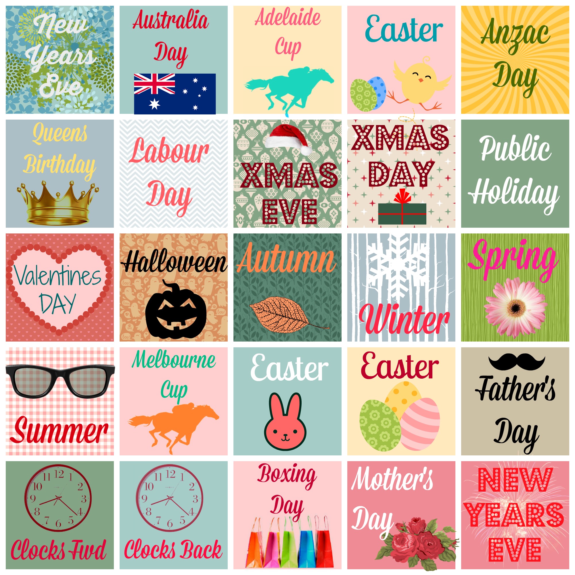 Free Printable Planner/Diary Stickers {Australian Occasions, Holidays