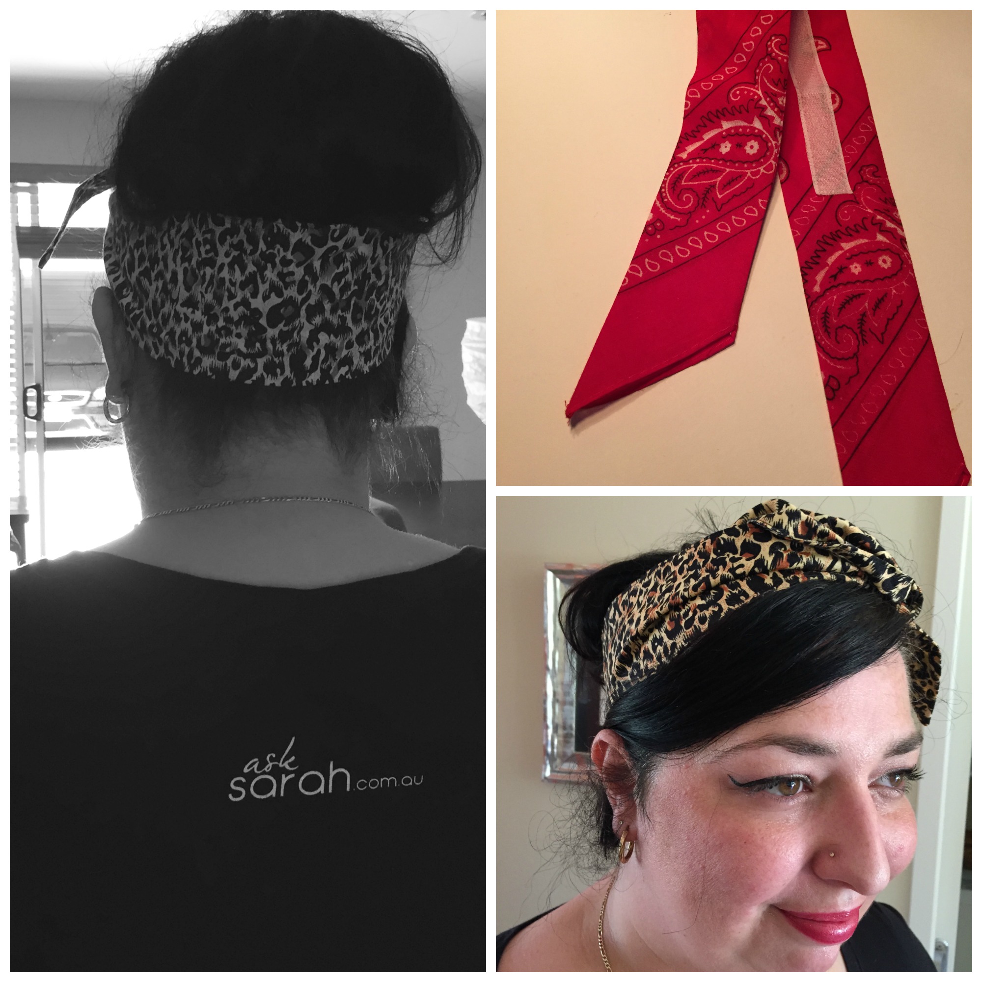 Sew: DIY No Slip Rockabilly Headscarves 