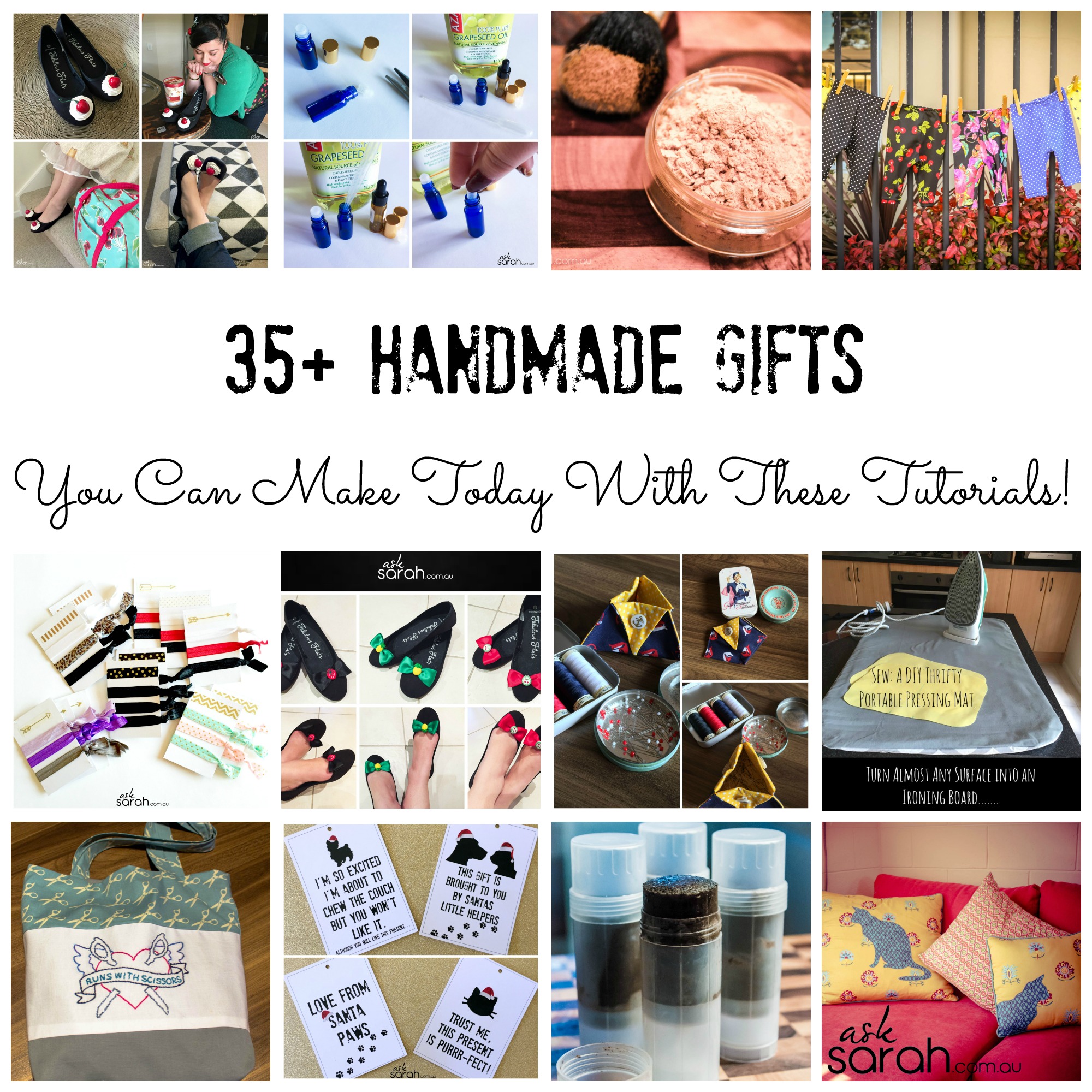 Make: 35+ Handmade Gifts You Can Make Today! {DIY or Sewing Tutorials from Ask Sarah!}
