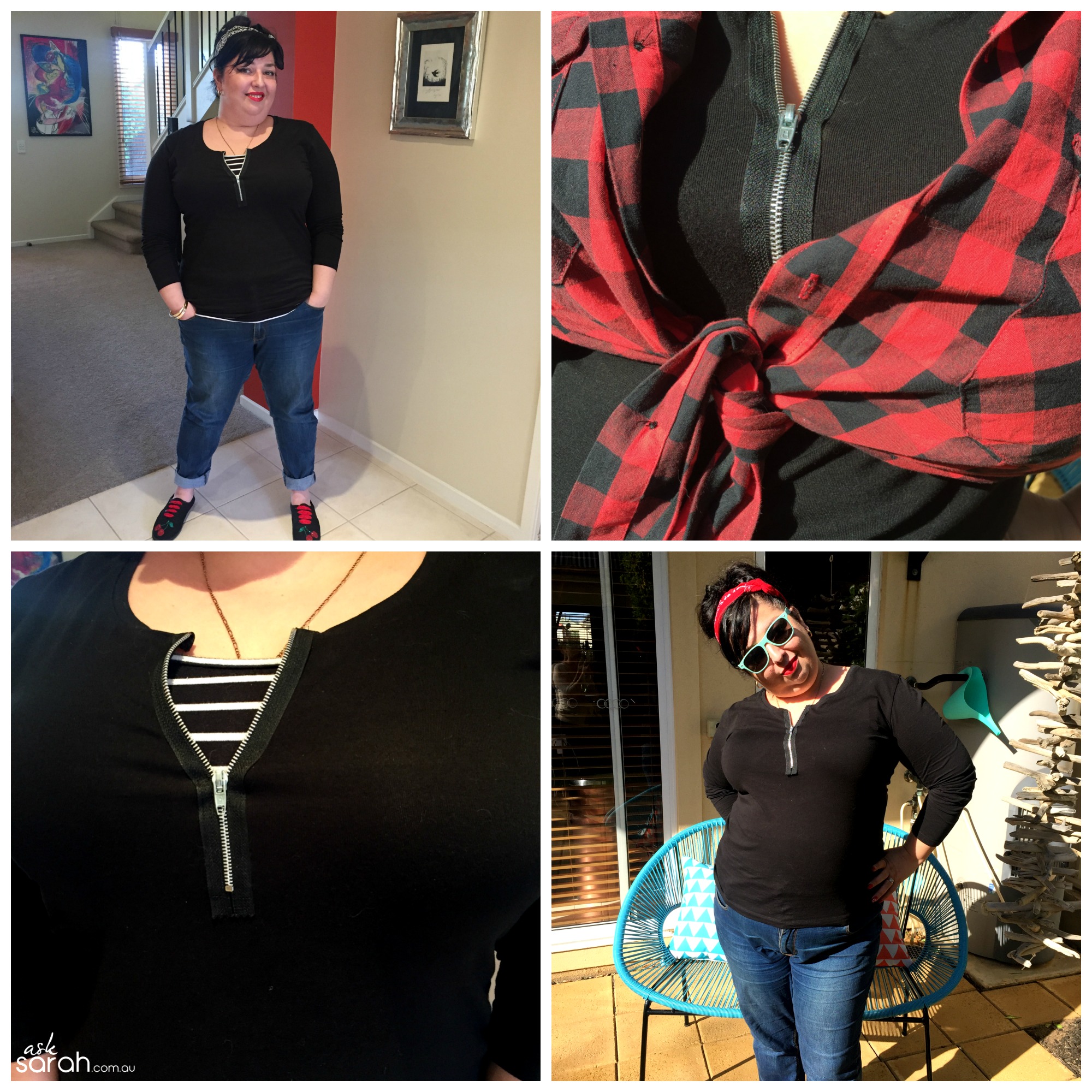 Sew: DIY Functional Exposed Zipper Tee {A 15 Min T-Shirt Makeover}