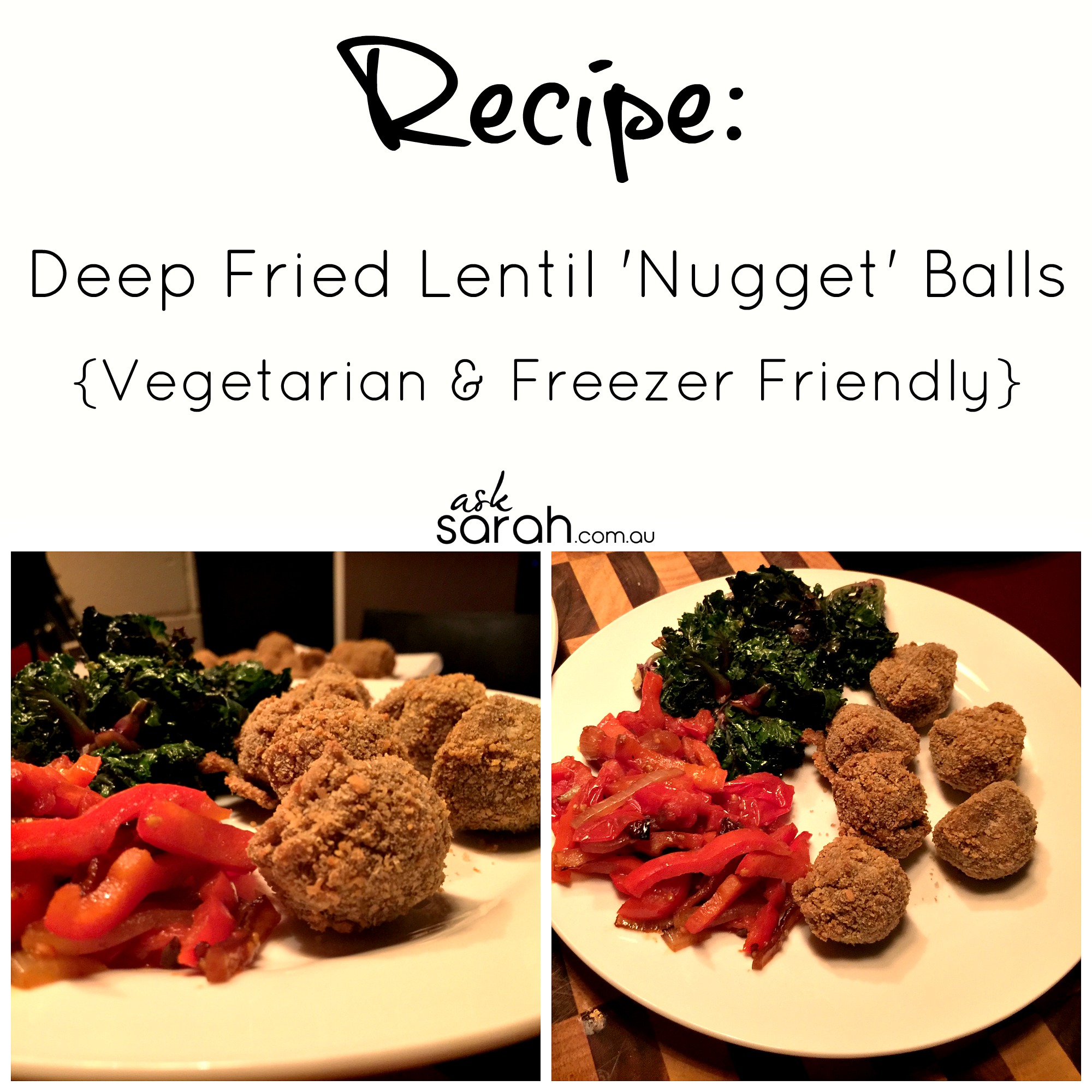 Recipe: Deep Fried Lentil Nugget Balls {Vegetarian & Freezer Friendly}