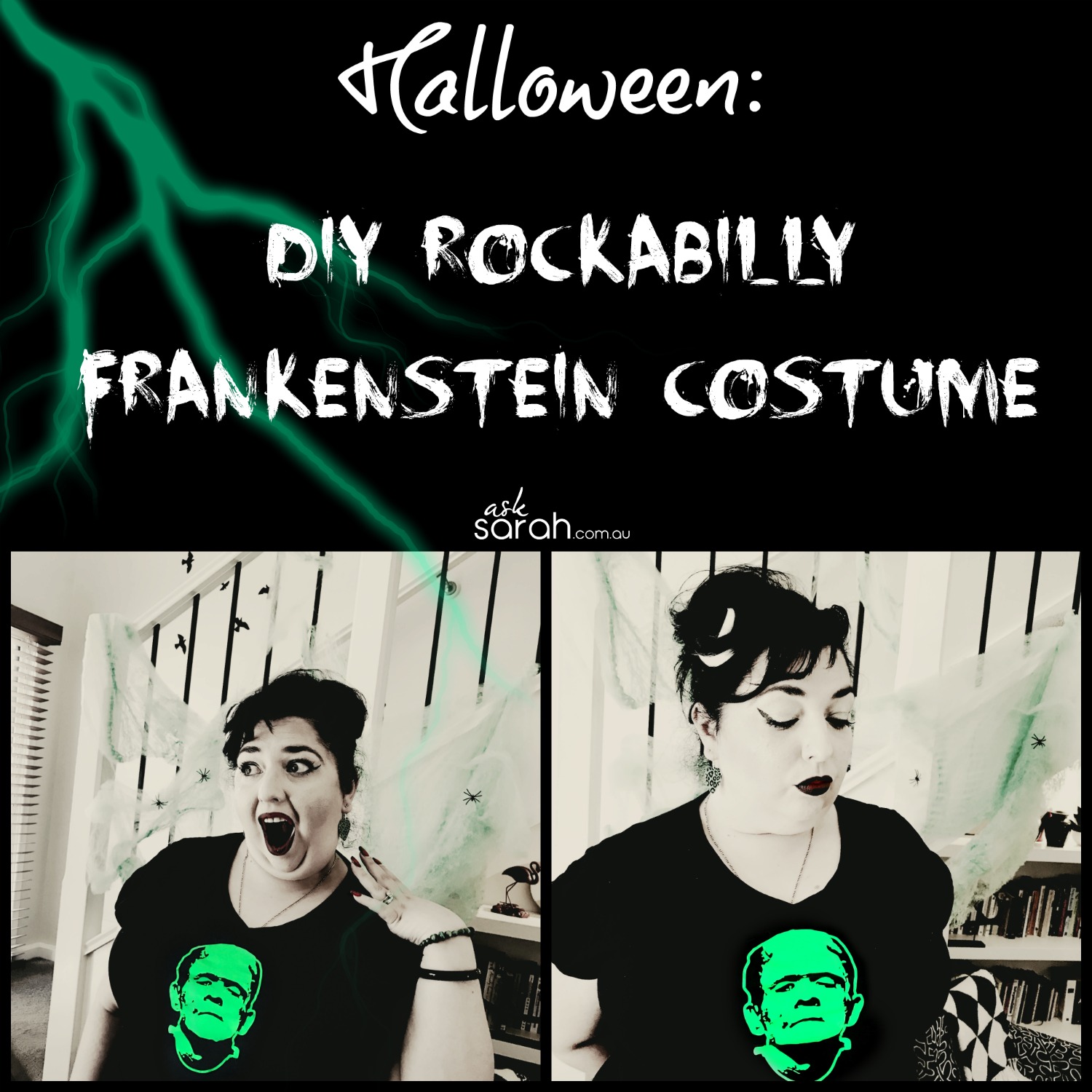 Halloween: Rockabilly Frankenstein Costume {DIY Heat Transfer Tee}