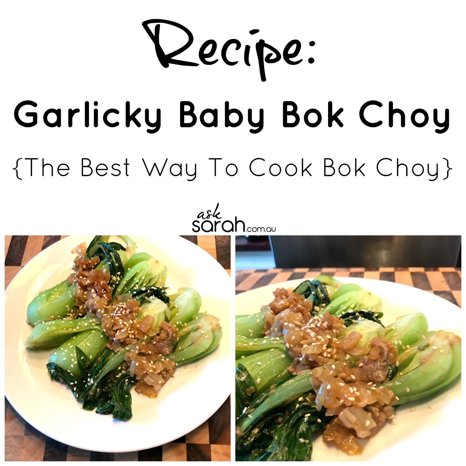Recipe Garlicky Baby Bok Choy {The Best Way To Cook Bok Choy}