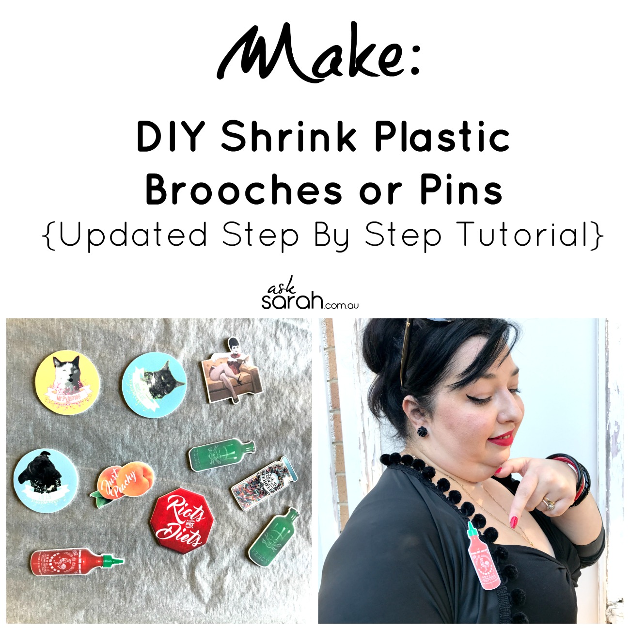 Make DIY Shrink Plastic Brooches or Pins {Updated Step By Step