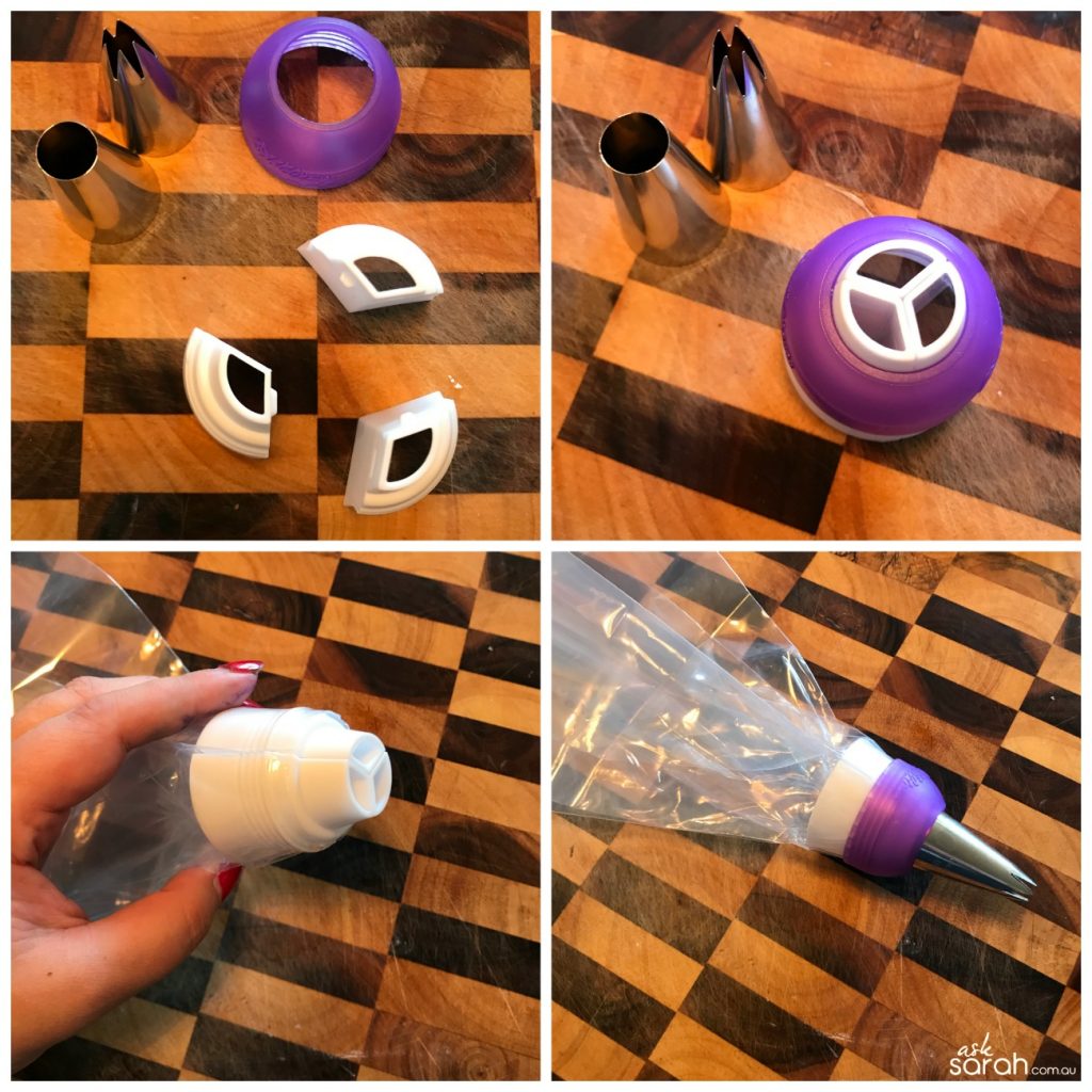 Recipe Easy Tri Coloured Frosting Tutorial {Using the Wilton Multi